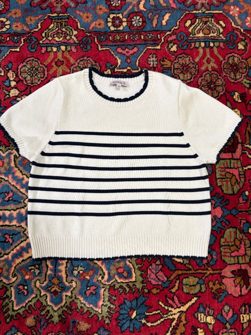 Nanette Lepore Breton Stripe Knit Top Tagged XL Fits S/M